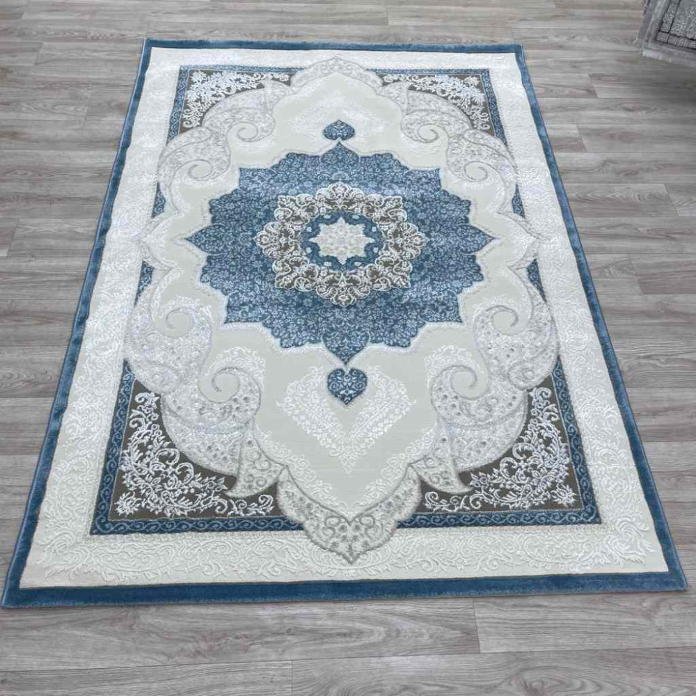 سجاد تركي باريس مودرن ناعم 0DS90Z سماوي بيج فاتح مقاس 150*220