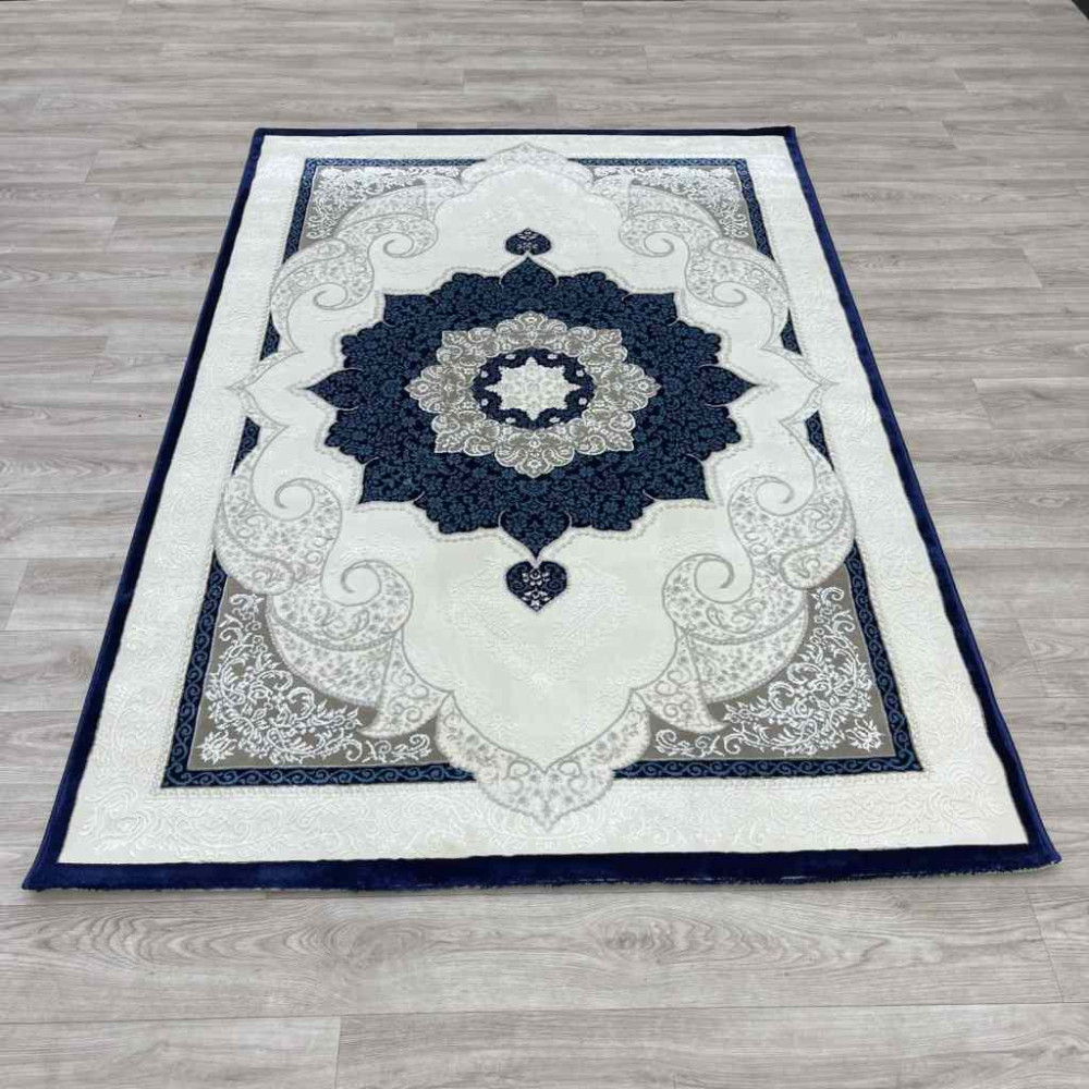 سجاد تركي باريس مودرن ناعم 0DS90Z كحلي بيج فاتح مقاس 100*200