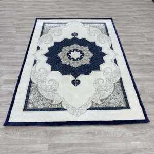 Turkish Paris carpet modern soft 0DS90Z Dark blue light beige size 150*220