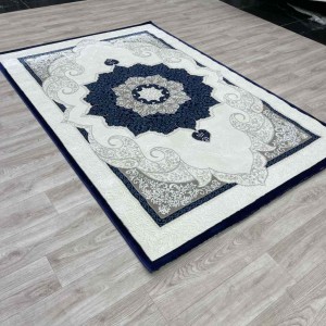 Turkish Paris carpet modern soft 0DS90Z Dark blue light beige size 150*220