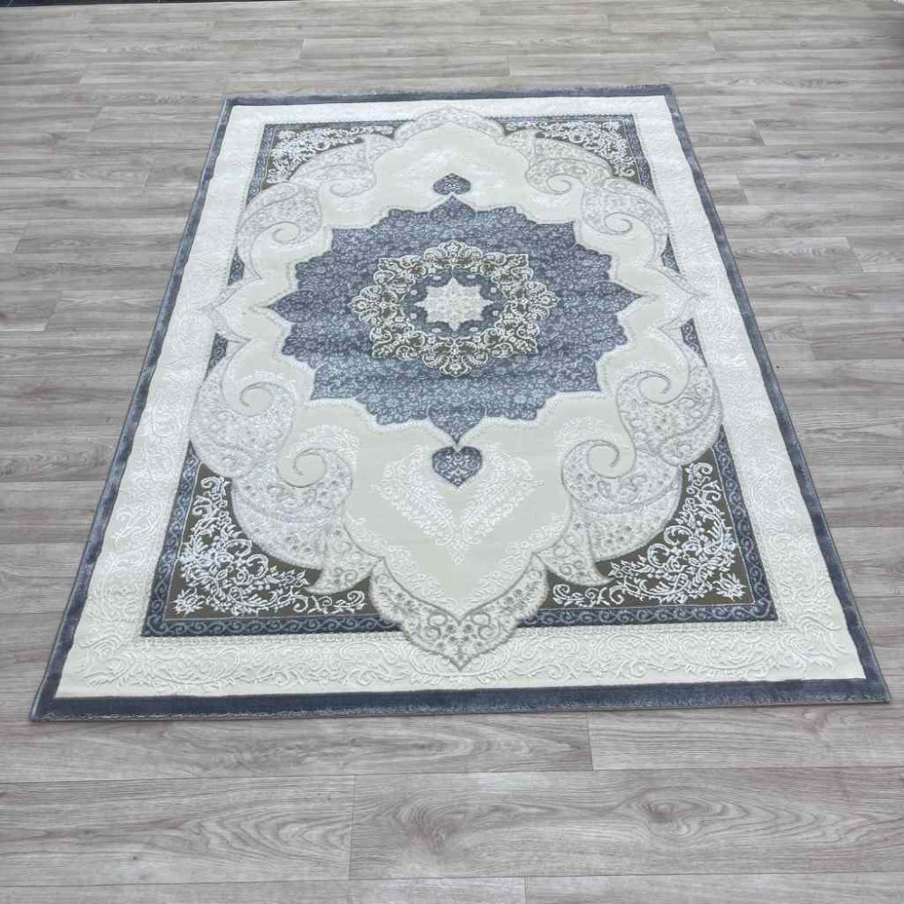 سجاد تركي باريس مودرن ناعم 0DS90Z رصاصي غامق بيج فاتح مقاس 250*350