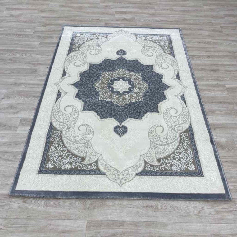 سجاد تركي باريس مودرن ناعم 0DS90Z رصاصي غامق بيج فاتح مقاس 250*350
