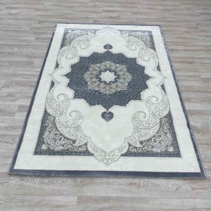 Turkish Paris carpet modern soft 0DS90Z Dark gray light beige size 200*200
