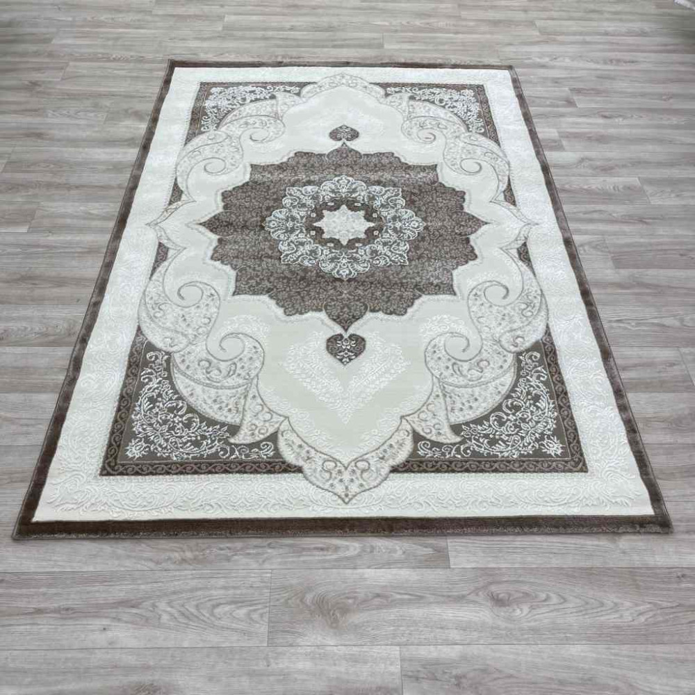 سجاد تركي باريس مودرن ناعم 0DS90Z بني بيج فاتح مقاس 100*300