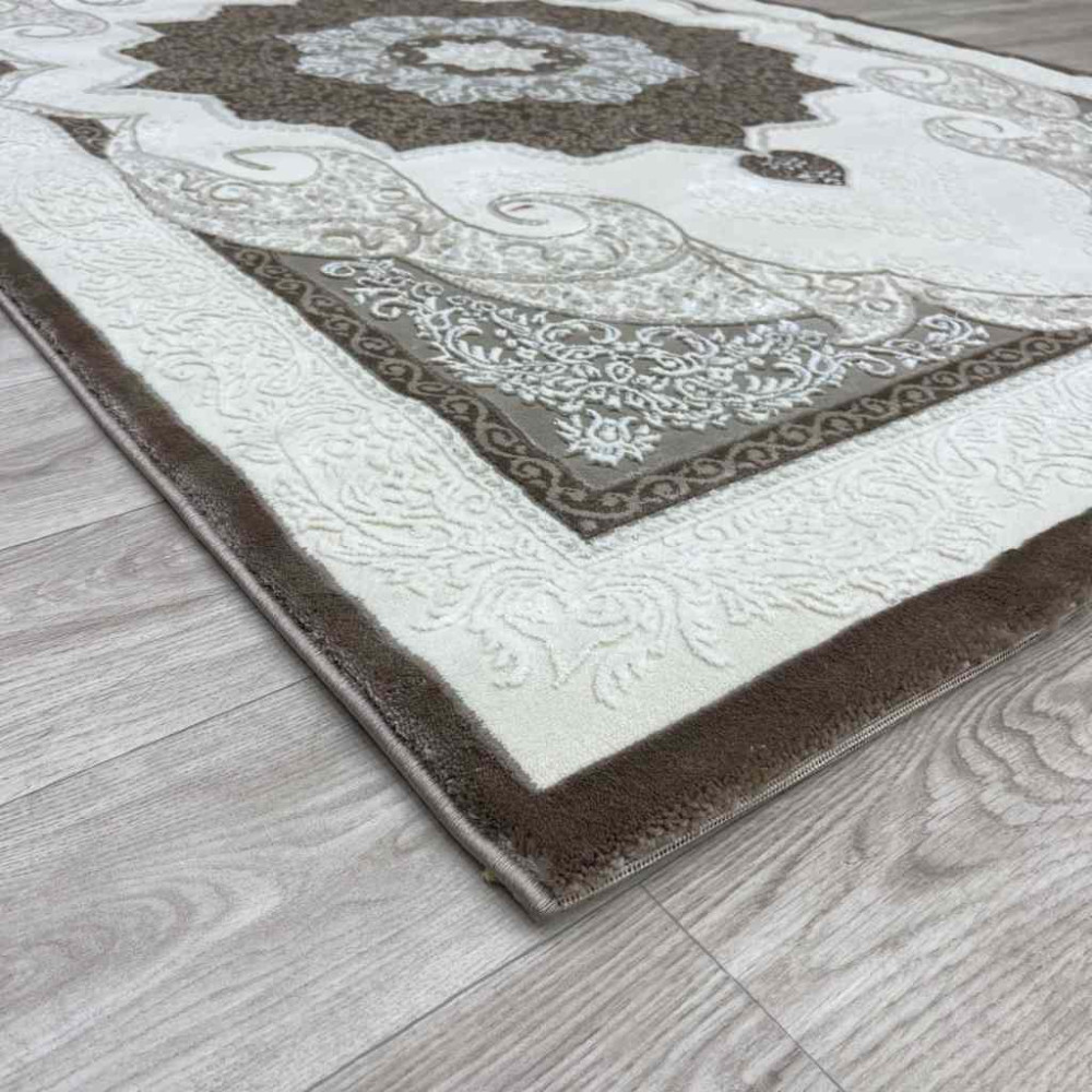 سجاد تركي باريس مودرن ناعم 0DS90Z بني بيج فاتح مقاس 100*300