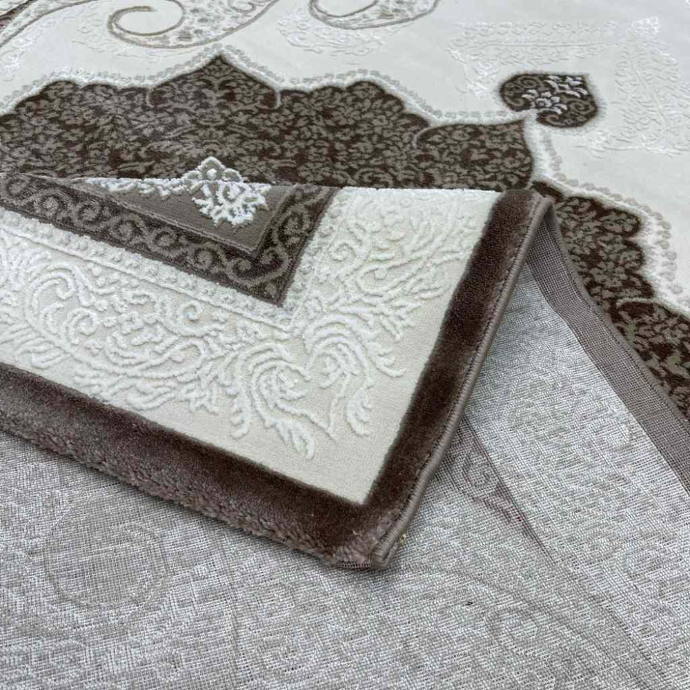 سجاد تركي باريس مودرن ناعم 0DS90Z بني بيج فاتح مقاس 100*300