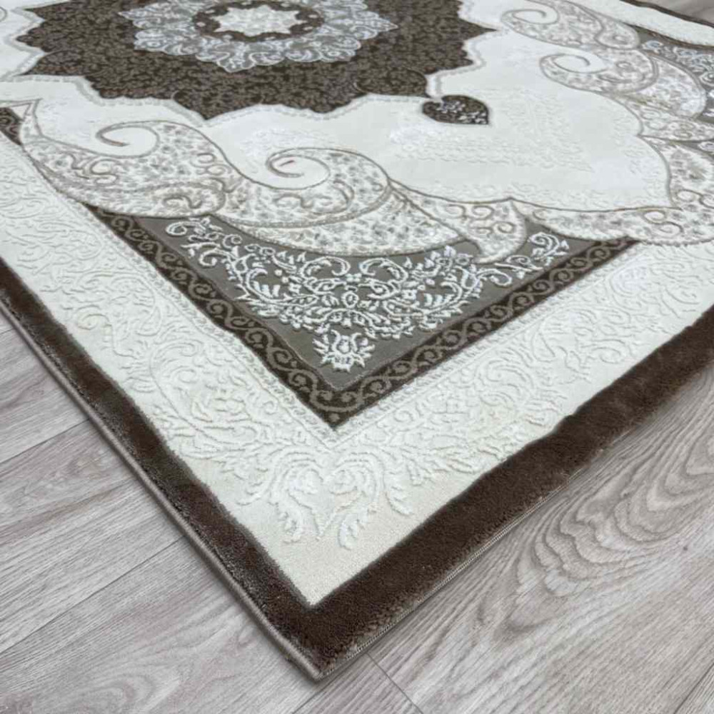 سجاد تركي باريس مودرن ناعم 0DS90Z بني بيج فاتح مقاس 100*300