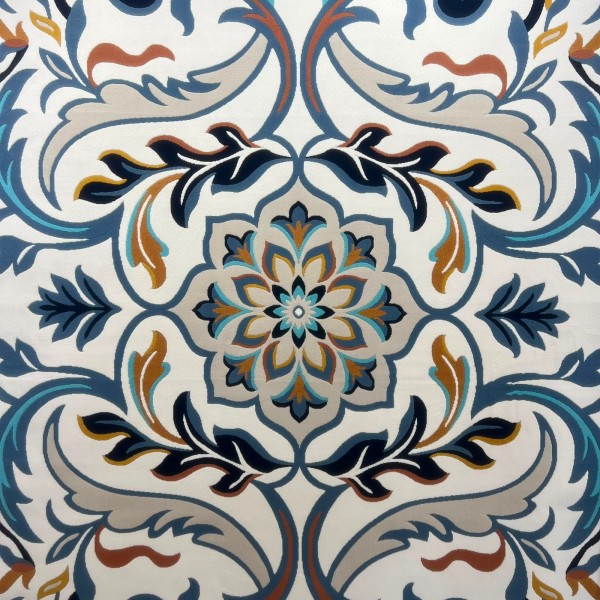 سجاد رمادا نقش كوري تركي A173A سماوي غامق مقاس 80*150