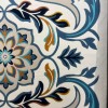سجاد رمادا نقش كوري تركي A173A سماوي غامق مقاس 80*150