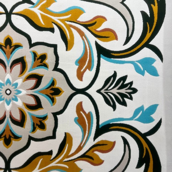 سجاد رمادا نقش كوري تركي A173A اخضر مقاس 400*500