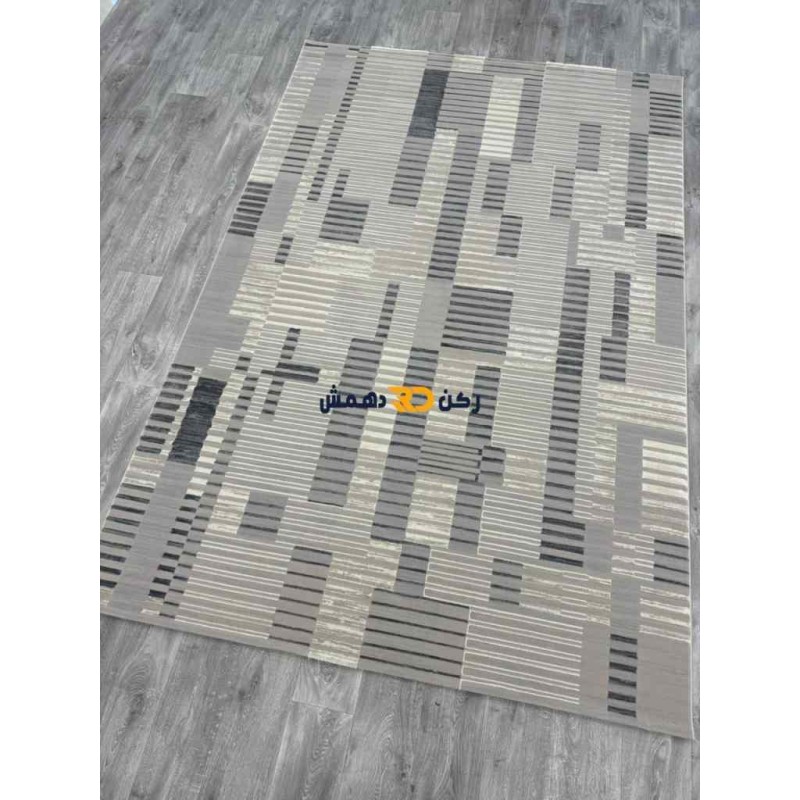 Turkish rug Roya 37 dark gray frame size 100*300