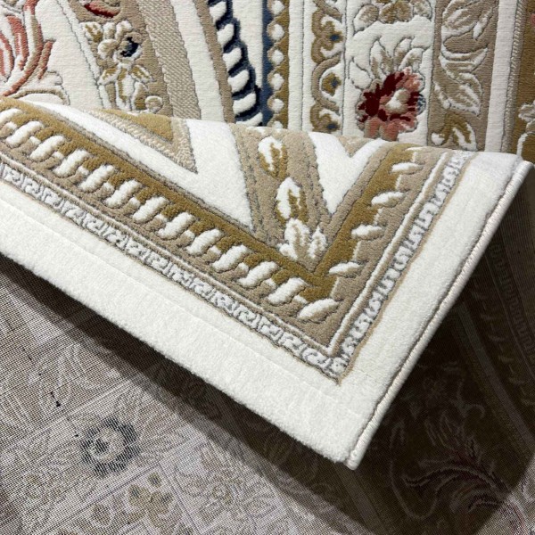 سجاد فرساي نقش فرنسي تركي HN71A ابيض ذهبي مقاس 50*80