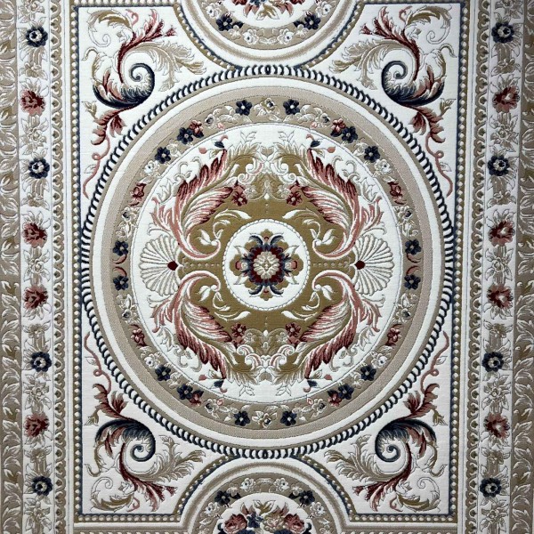 سجاد فرساي نقش فرنسي تركي HN71A ابيض ذهبي مقاس 50*80