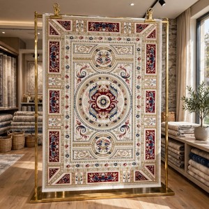 سجاد فرساي نقش فرنسي تركي HN71A ابيض احمر مقاس 80*150
