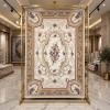 سجاد فرساي نقش فرنسي تركي MN87A ابيض ذهبي مقاس 100*200