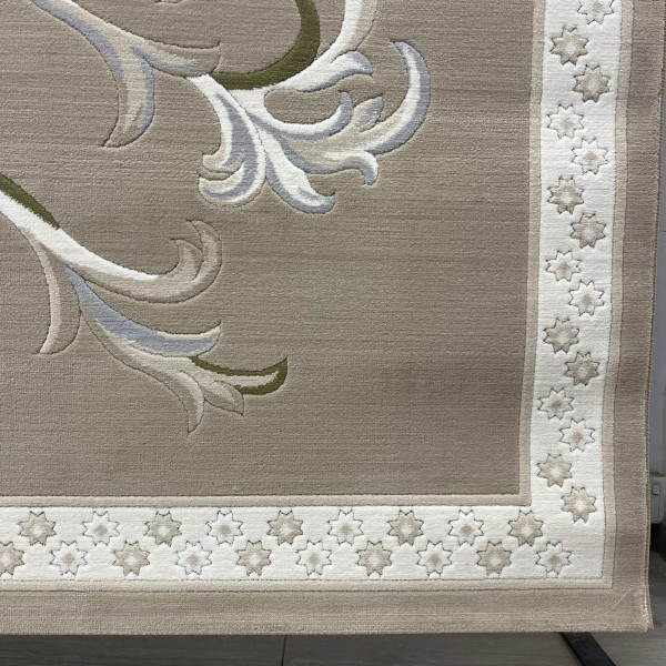 Turkish Deluxe Rug 9770A brown Cream Size 200*200