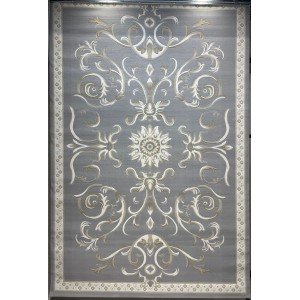 Turkish Deluxe Rug 9770A silver Cream Size 150*150