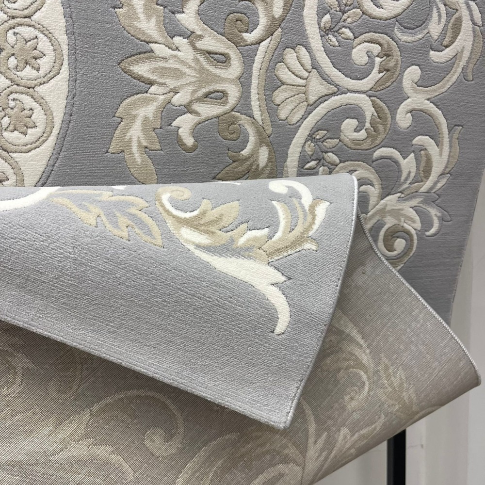 سجاد تركي ديلوكس 9688E كريم سيلفر مقاس 200*300