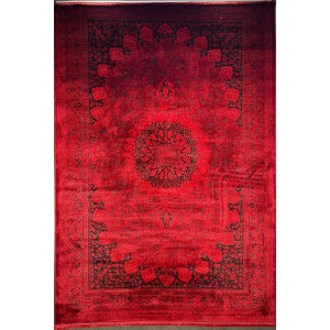 Turkish Bukhara Kandahar Afghani Rug P1619 Dark Red Size 400*600