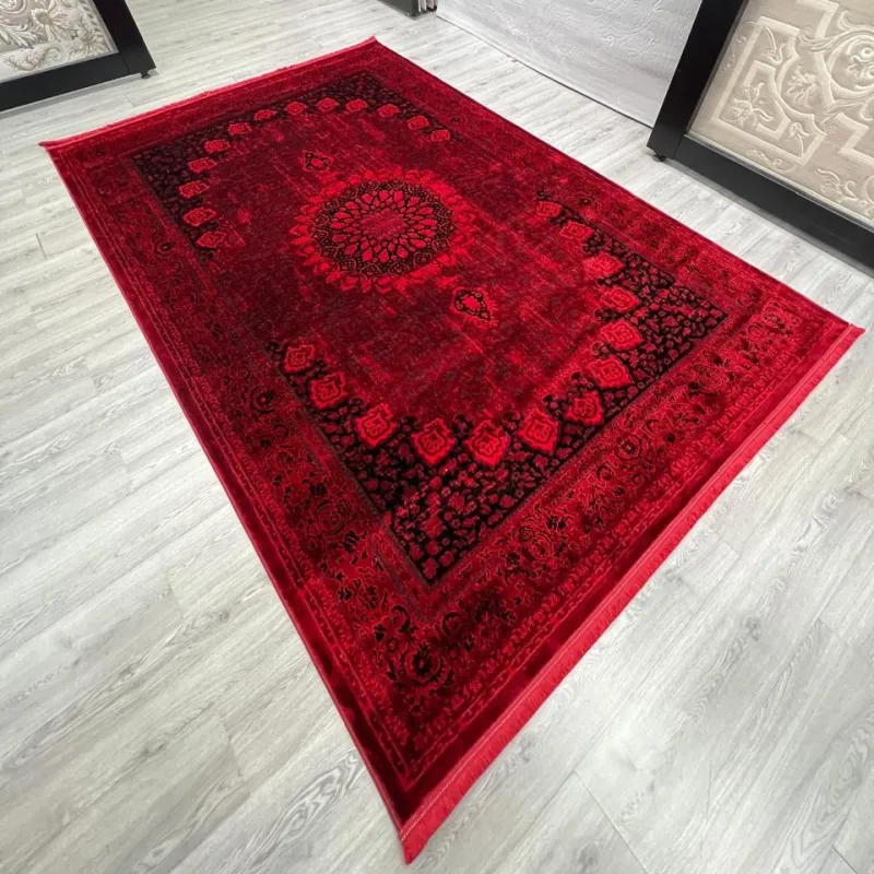 Turkish Bukhara Kandahar Afghani Rug P1619 Dark Red Size 200*300