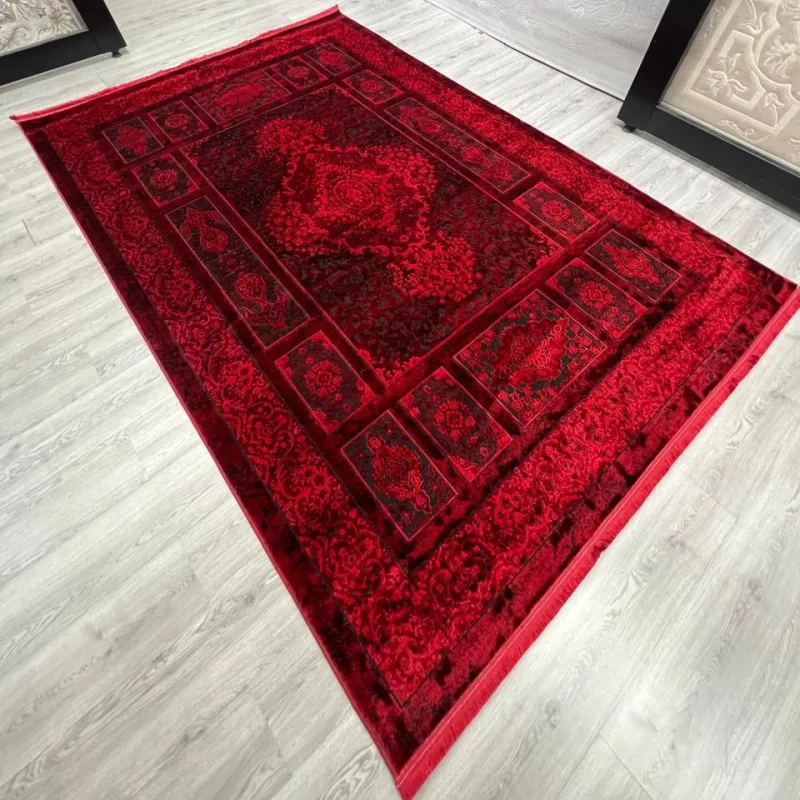سجاد تركي بخارى قندهار افغاني P1620 احمر غامق مقاس 250*350