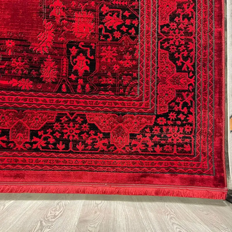 Turkish Bukhara Kandahar Afghani Rug P1448 Dark Red Size 100*300