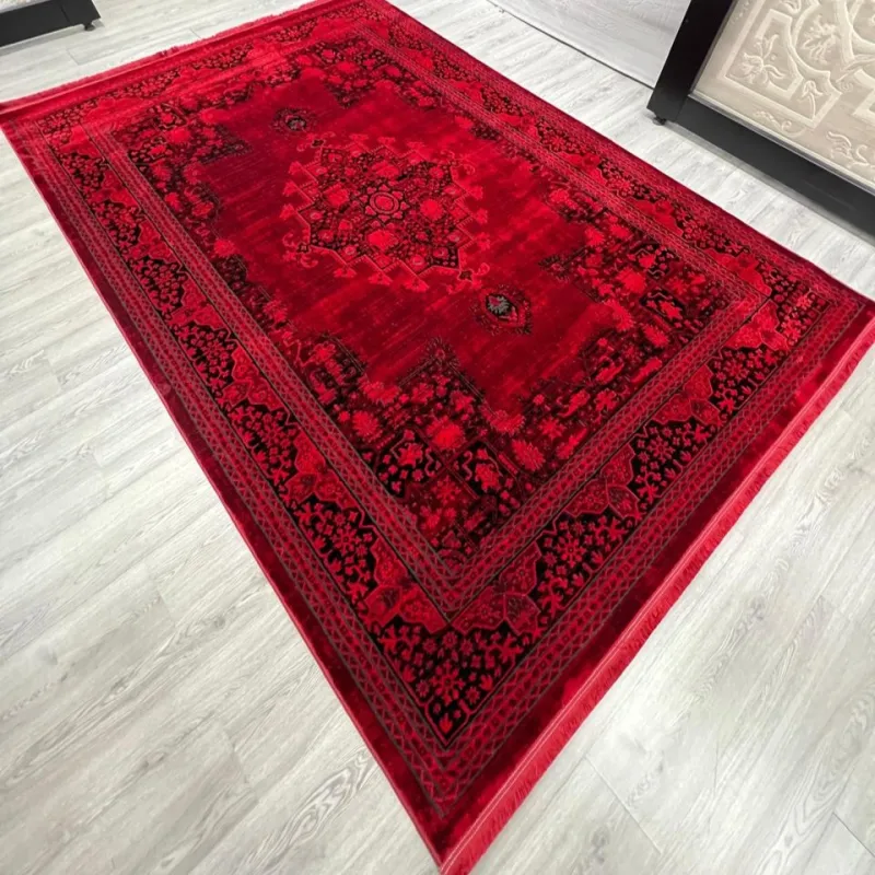 Turkish Bukhara Kandahar Afghani Rug P1448 Dark Red Size 100*300