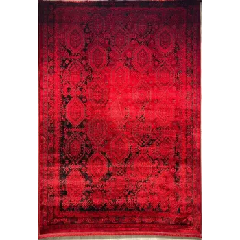 سجاد تركي بخارى قندهار افغاني P1455 احمر غامق مقاس 100*400