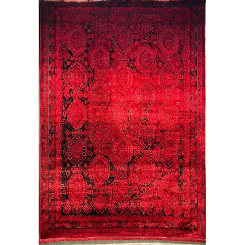 سجاد تركي بخارى قندهار افغاني P1455 احمر غامق مقاس 100*400