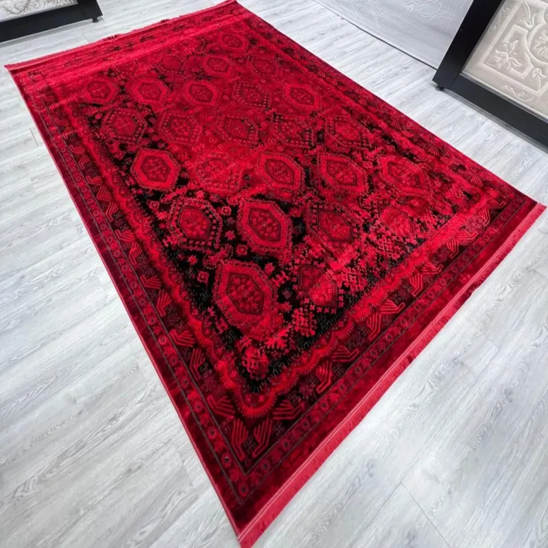 سجاد تركي بخارى قندهار افغاني P1455 احمر غامق مقاس 100*400