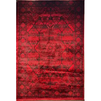 سجاد تركي بخارى قندهار افغاني P1661 احمر غامق مقاس 80*150