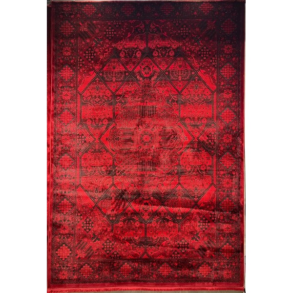 سجاد تركي بخارى قندهار افغاني P1661 احمر غامق مقاس 50*80