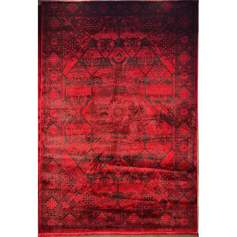 سجاد تركي بخارى قندهار افغاني P1661 احمر غامق مقاس 80*150