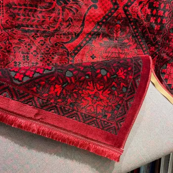 سجاد تركي بخارى قندهار افغاني P1661 احمر غامق مقاس 80*150