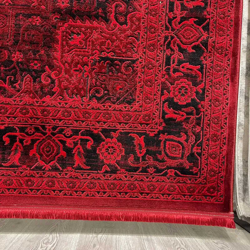 سجاد تركي بخارى قندهار افغاني P1664 احمر غامق مقاس 50*80