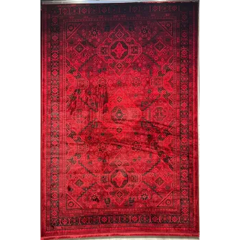 سجاد تركي بخارى قندهار افغاني P1665 احمر غامق مقاس 50*80