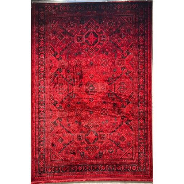 سجاد تركي بخارى قندهار افغاني P1665 احمر غامق مقاس 100*200