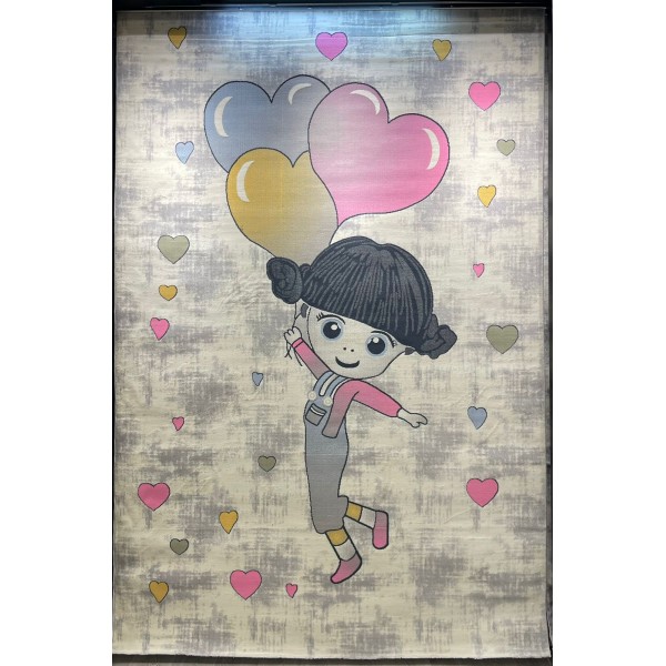 Turkish childrens rug Kids 52665B pink white color size 120*170