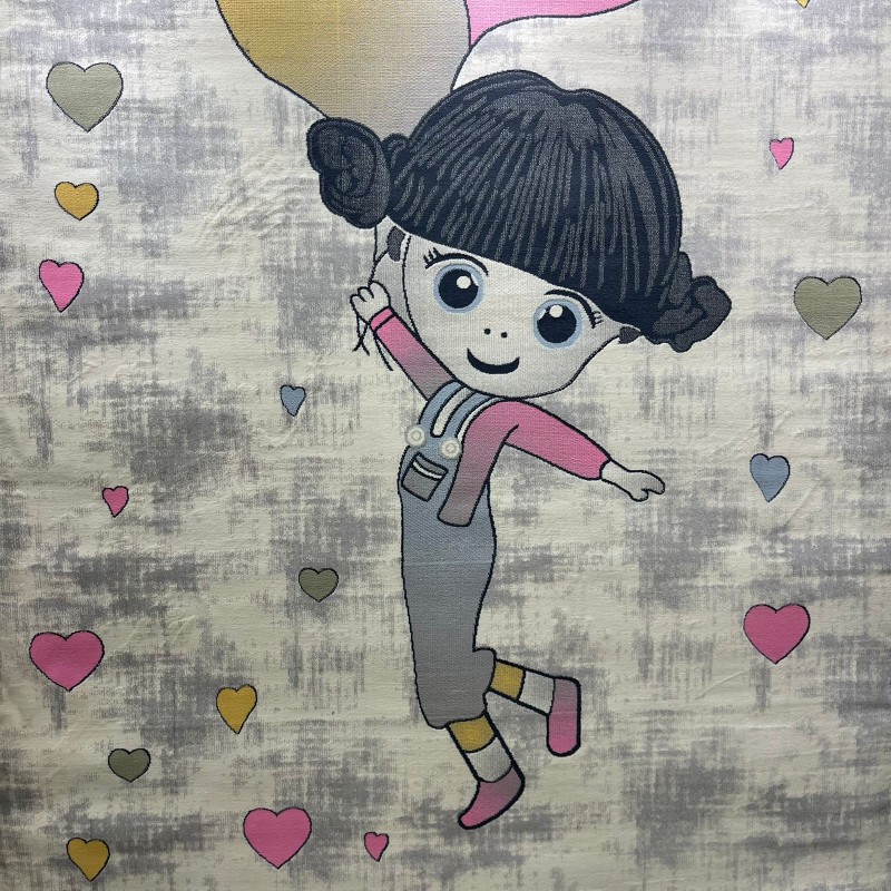 Turkish childrens rug Kids 52665B pink white color size 300*400