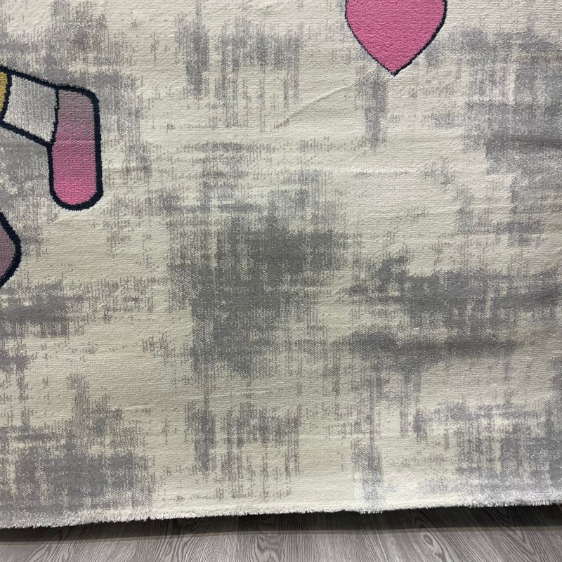 Turkish childrens rug Kids 52665B pink white color size 300*400