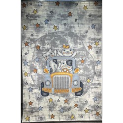 سجاد تركي اطفال كيدز 52644B اللون ابيض رصاصي فاتح مقاس 300*400