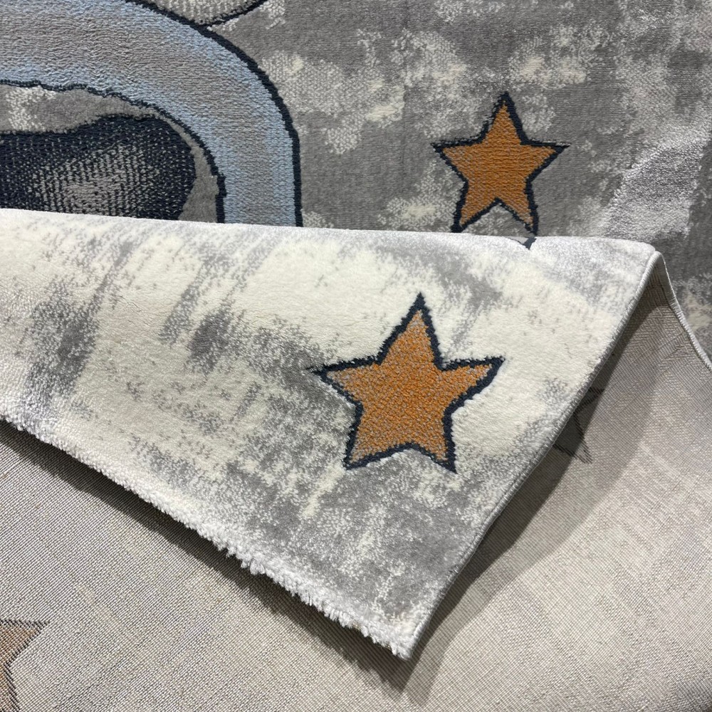 سجاد تركي اطفال كيدز 52644B اللون ابيض رصاصي فاتح مقاس 300*400