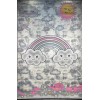 سجاد تركي اطفال كيدز 52659A اللون زهري ابيض مقاس 250*350