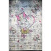 سجاد تركي اطفال كيدز 52661A اللون زهري ابيض مقاس 200*300