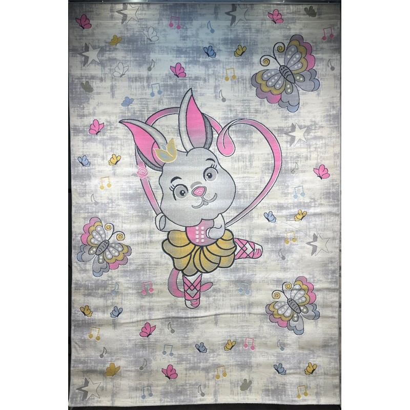 Turkish childrens rug Kids 52661A pink white color size 80*150