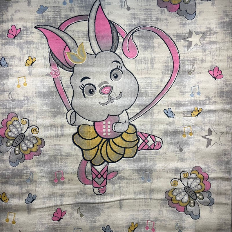 Turkish childrens rug Kids 52661A pink white color size 80*150