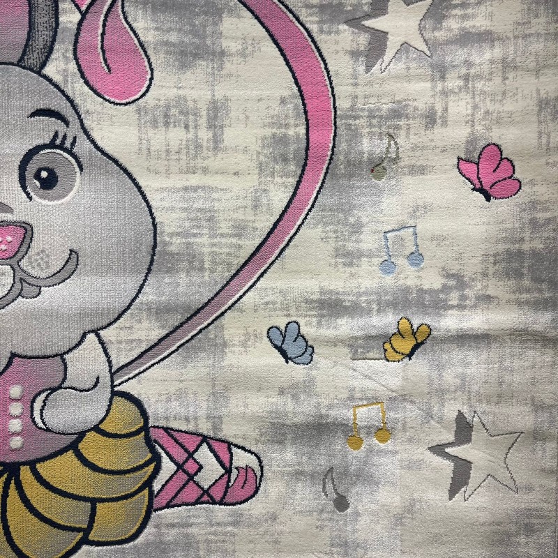 Turkish childrens rug Kids 52661A pink white color size 80*150