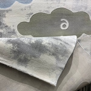 سجاد تركي اطفال كيدز 40679A اللون ابيض رصاصي فاتح مقاس 80*150