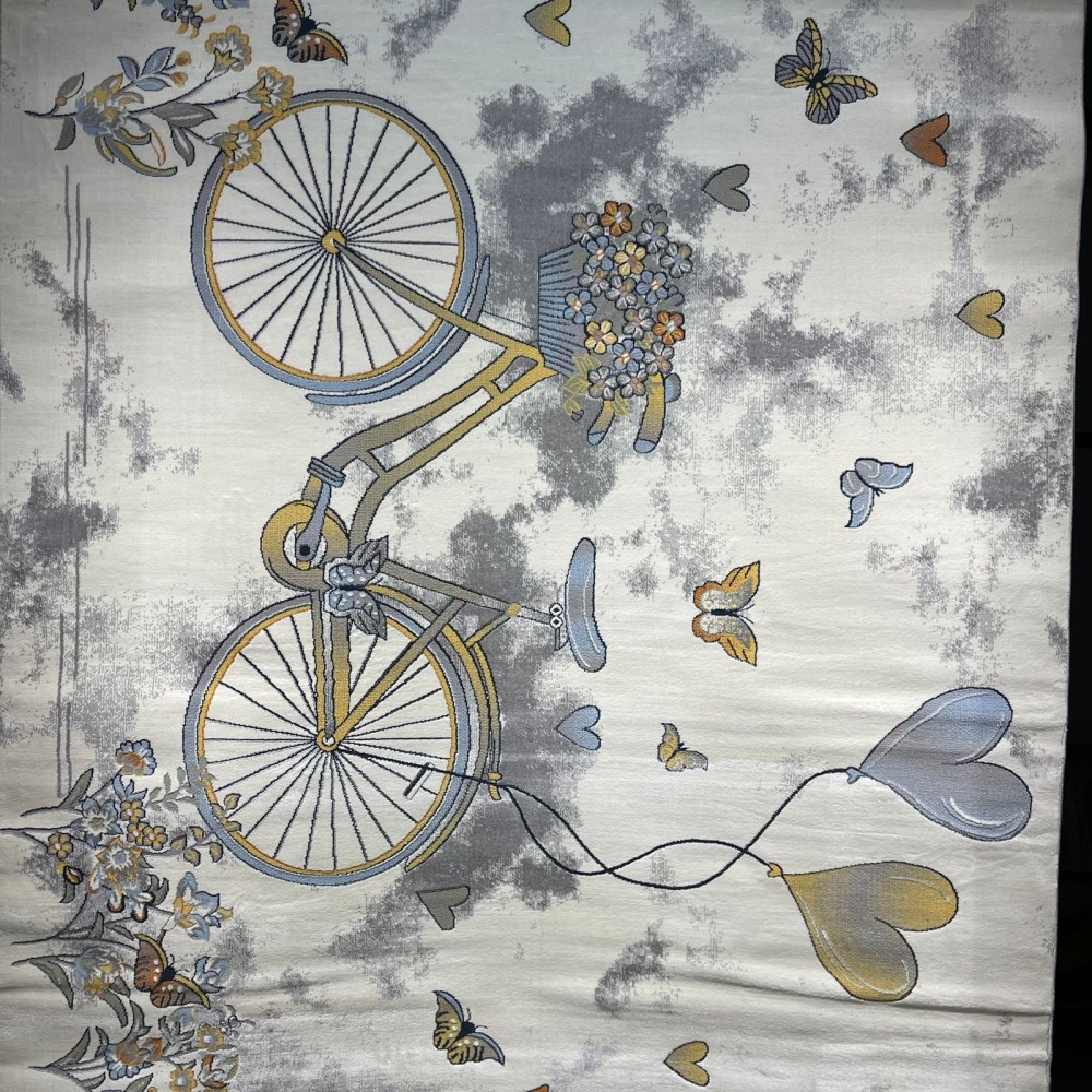 سجاد تركي اطفال كيدز 40682A اللون ابيض رصاصي فاتح مقاس 300*400