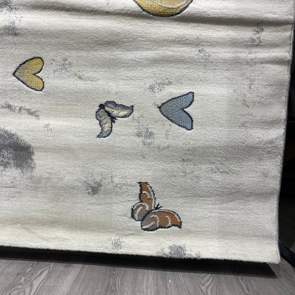 Turkish childrens rug Kids 40682A Light gray white color size 200*300